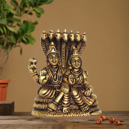 Brass Laxmi Vishnu God Idol Statue 0.5Kg