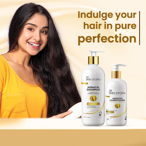 The Skin Story Keratin Hair Care Duo for Frizzy Hair & Oily Scalp
