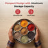 Vinod Stainless Steel Masala Dabba Spice Box with 7 Containers Spoon and Inner Lid Mirror Finish Rust Free Build No 12