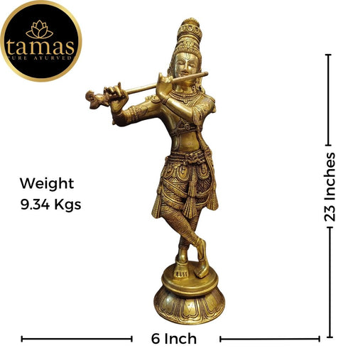 Tamas Brass Lord Krishna Kishan Gopal Murti Statue/Idol