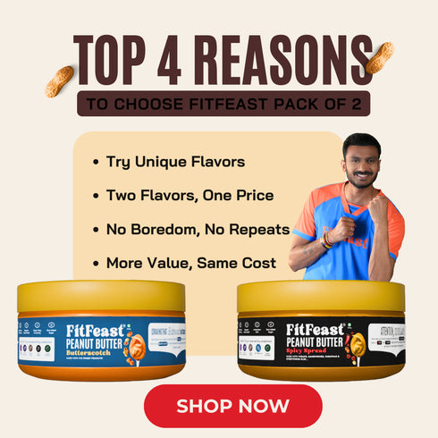 Fitfeast Butterscotch & Spicy Spread Peanut Butter Combo (150g Each)