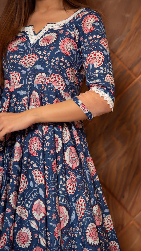 Pomcha Jaipur Ambar Cotton Anarkali Set