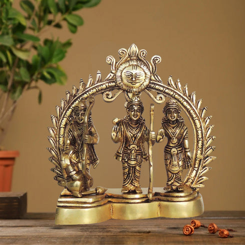 Brass Ram Darbar God Idol Statue 1.84Kg