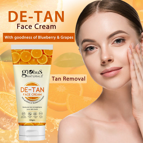 Globus Naturals De Tan Face Cream Suitable For All Skin Types
