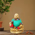 Brass Laughing Buddha Statue With Turquoise Coral 1.205Kg