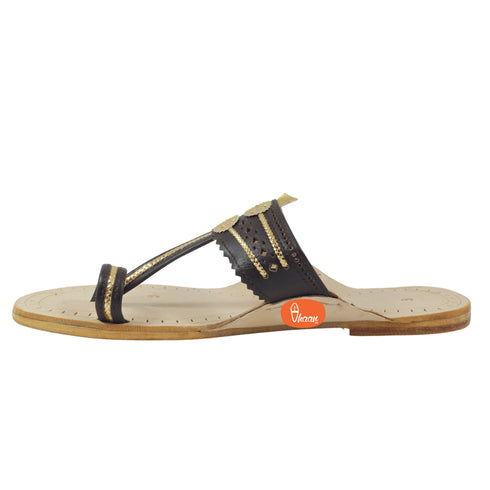 Vhaanfootwear Dark Brown Pure Leather Ladies Kolhapuri by Vhaan