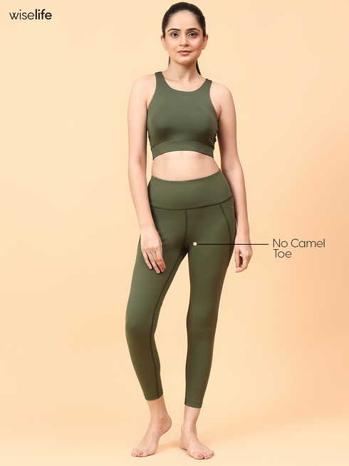 Wiselife Active Fitted Leggings (Olive green)