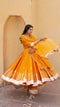 Pomcha Jaipur Amber Orange Taffeta Silk Anarkali Set