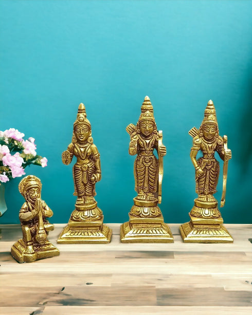 Tamas Brass Ramdarbar Ram Sita Laxman & Hanuman Statue/Idol