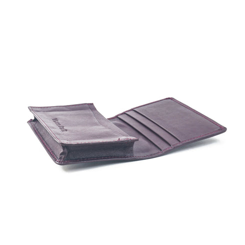 Vhaanfootwear Premium Leather Card Holder with Protective Cover by Vhaan Dark Brown