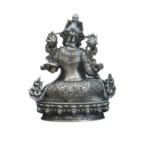Pure Silver Antique Nepali Laxshmi Idol Sitting 106.20G By Mahita Collections