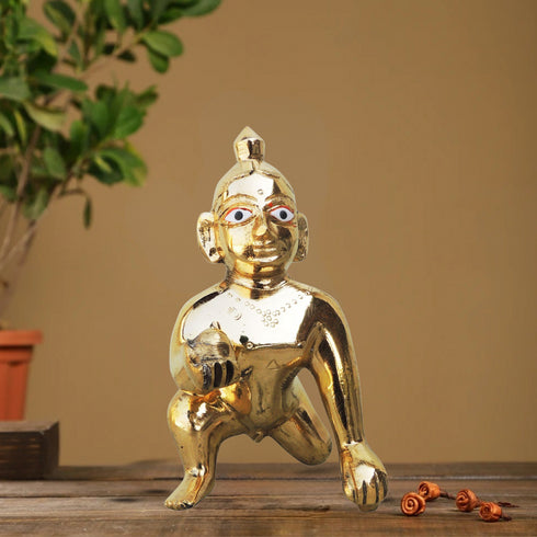 Brass Laddu Gopal God Idol Statue 0.565Kg