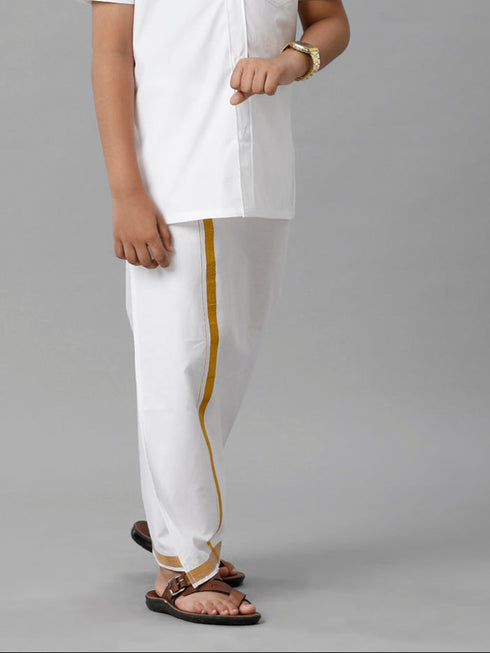 Ramraj Cotton Boys Readymade Single Layer White Dhoti