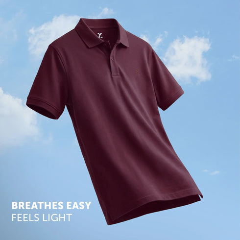 XYXX Nova Combed Cotton Polo T-shirts Merlot Maroon
