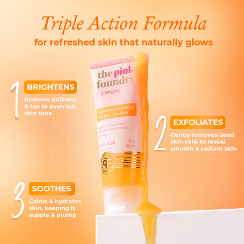 The Pink Foundry Brightening & Exfoliating Vitamin C Daily Face Wash