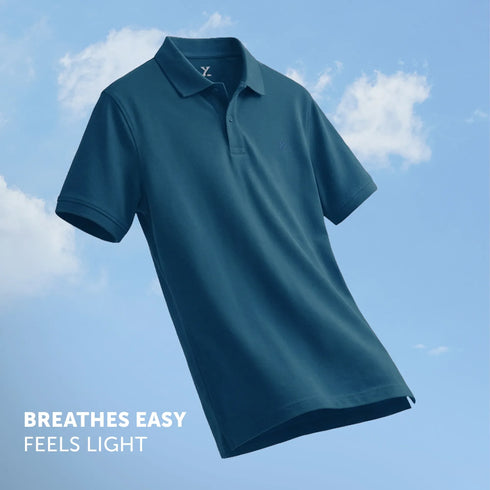 XYXX Nova Combed Cotton Polo T-shirts Isle Blue