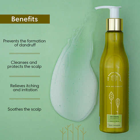 Theearthcollective in Anti Dandruff Hair Cleanser Shampoo Neem & Fenugreek