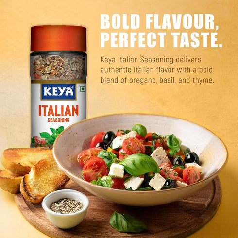 Keya Italian Seasoning All Natural & Healthy Italian Spice Blend for Pizza Pasta Glass Bottle Premium Herbs and Spices