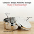 Vinod Stainless Steel Hammered Puri Dabba Set of 4 Capacity 1200 ml 1500 ml 2100 ml 2500 ml Heavy Gauge Steel Airtight Lids and Rust Free