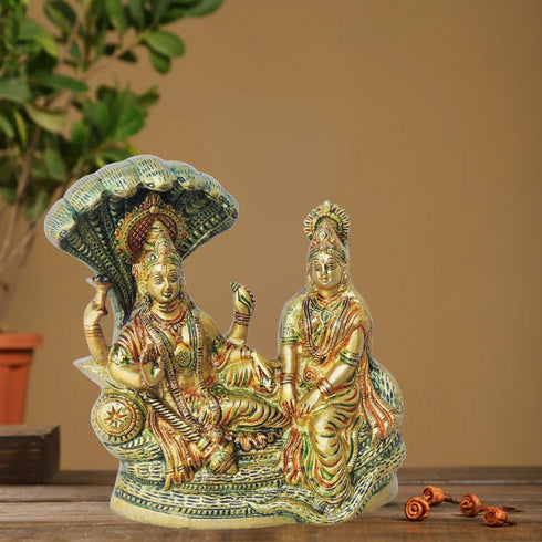 Brass Vishnu Laxmi With Shesnag Statue 3.34Kg