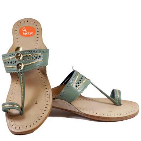Vhaanfootwear Grey Ladies Kolhapuri Chappal