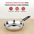 Vinod Stainless Steel Heavy Bottom Royal Fry Pan Dishwasher Safe Gas Stove and Induction Compatible Durable 20 Cm Frying Pan Soft Touch Handle Kitchen Utensil