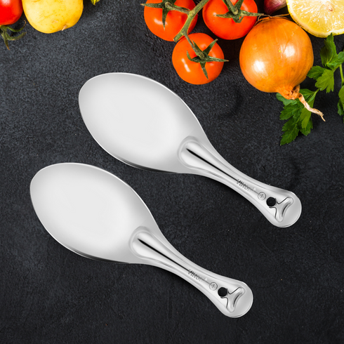 Vinod Stainless Steel Rice Server Rice Spoon Rice Chamcha Set of 2 22 cm High Grade Stainless Steel Mirror Finish Rust Free No 1
