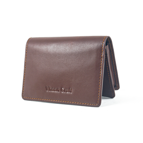 Vhaanfootwear Premium Leather Card Holder with Protective Cover by Vhaan Tan