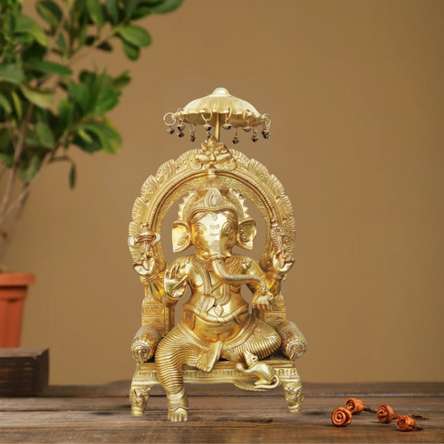 Brass Umberala Ganesh Ji Statue 11.4Kg