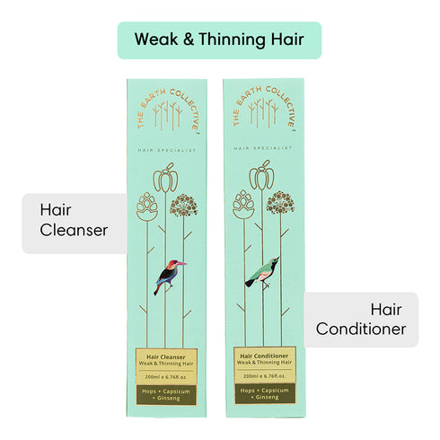 Theearthcollective in Combo Weak & Thinning Hair Hair Cleanser & Conditioner Pack
