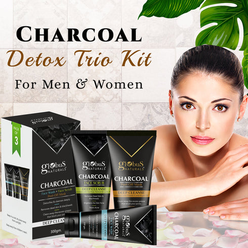 Globus Naturals Charcoal Detox Rakhi Trio Kit - For Brother and Sister - Set of 3