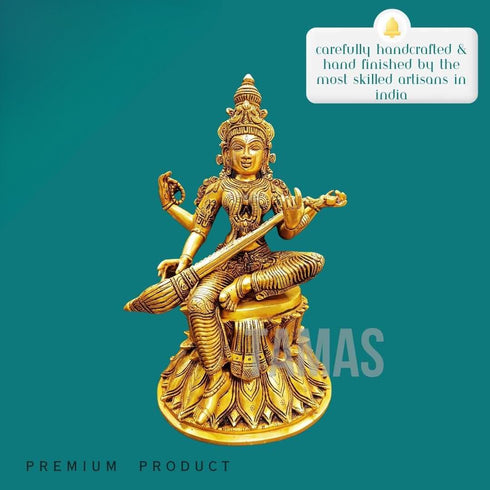 Tamas Brass Saraswati Maa Statue / Idol