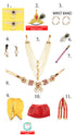 Raj Fancy Dresses Baby Krishna Mythological Character Costume | Brocade Fabric Yellow and Red