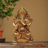 Brass Ganeshji With Base God Idol Statue 16.118Kg