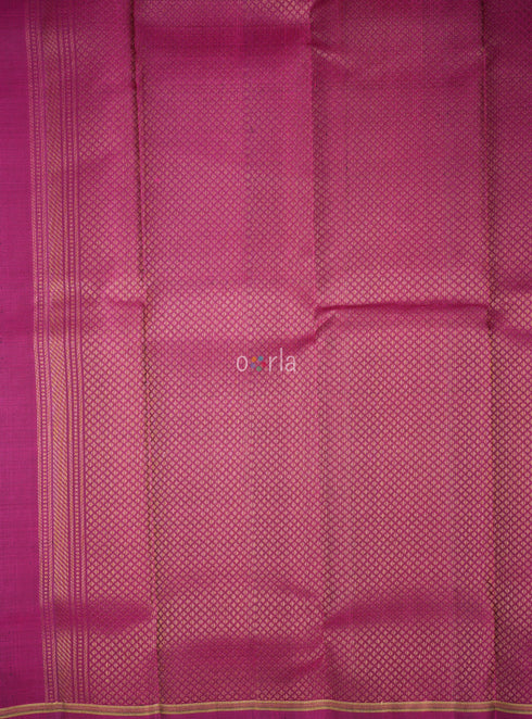Prakruthi Ezhil Forest Green & Purple Stripes Handloom Soft Silk Saree