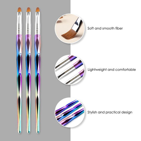 Shills Professional Nail Metal Rainbow Brush