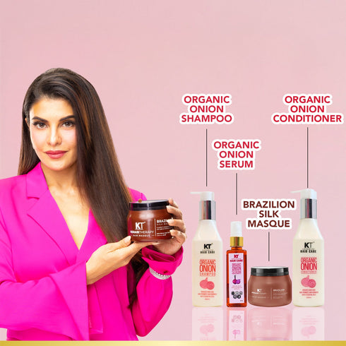 Kt Professional Organic Onion Shampoo & Conditioner 250ml Onion Serum 100ml Brazilian Silk Masque