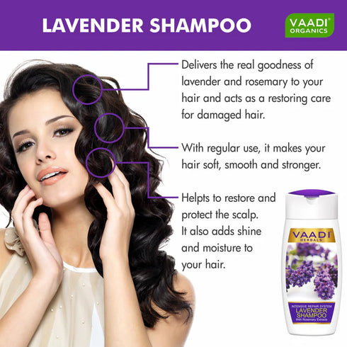 Vaadi Herbals Lavender Shampoo with Olive Conditioner (110 ml x 2)