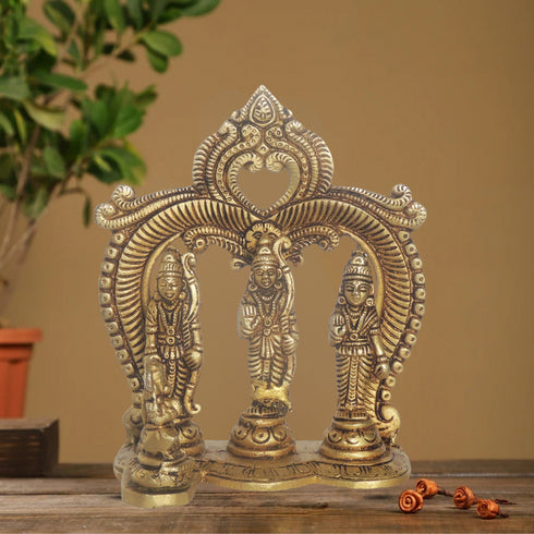 Brass Ram Darbar God Idol Statue 0.66Kg