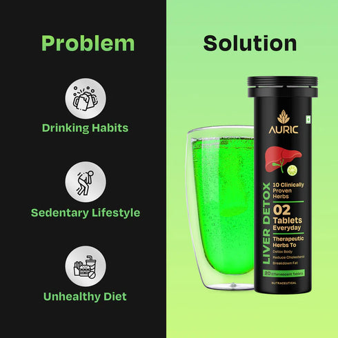 Auric Liver Detox Effervescent Tablet Drop Fizz & Drink