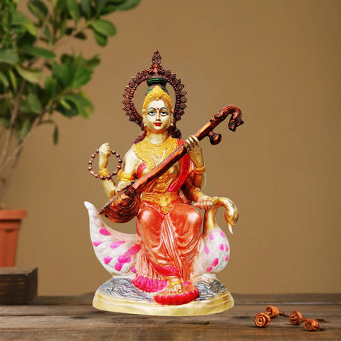 Brass Saraswati Ji Goddess Statue 27.2Kg