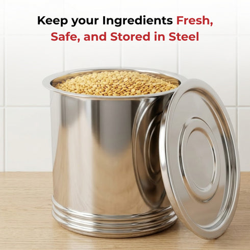 Vinod Stainless Steel Pawali 23.75 Litre with Heavy Grade Steel Shiny Finish Rust Free Body and Easy to Clean and Maintain No 16