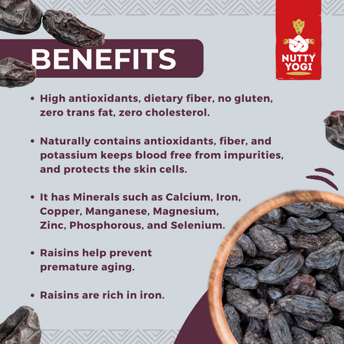 Nutty Yogi Black Raisin 1.5kgs jar Pack of 1 seedless