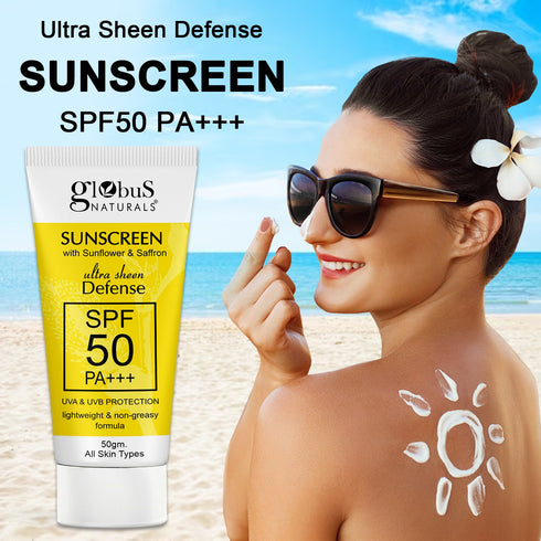Globus Naturals Sunscreen SPF 50 PA+++ UVA & UVB Protection