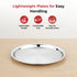 Vinod Stainless Steel Two Tone German Bogi Dish Set of 6 18.5 cm Serving Dish Salad Plate Snack Plate Mirror Finish