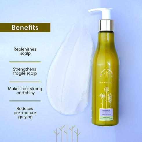Theearthcollective in Anti Ageing Hair Cleanser Shampoo Indian Cress Water Cress & Lavender