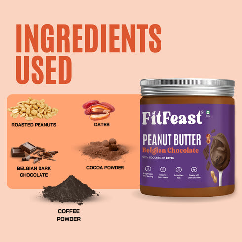 Fitfeast Belgian Chocolate Peanut Butter 400g | As Seen on Shark Tank