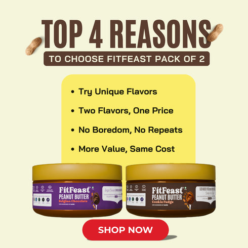 Fitfeast Belgian Chocolate & Cookie Fudge Peanut Butter (150g Each)