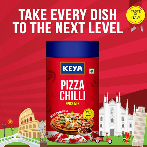 Keya Pizza Chilli Flakes Natural Chilli Flakes Dry Red Chilli Flakes Seasonings Multipurpose Seasoning Zero added Colours Fillers Additives & Preservatives 100 Natural Perfect for Pizza Pasta Chilli Potato Sweet Corn Makhana