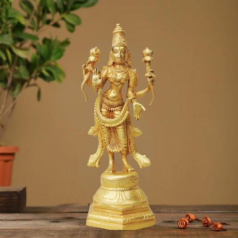 Brass Laxmin Standing Statue 2.385Kg